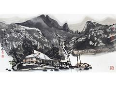 广西上等黄格胜山水画|广西漓江画派